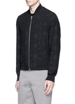 Front View -Click To Enlarge Polka dot jacquard cotton-wool bomber jacket