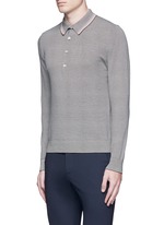 Front View -Click To Enlarge Multi stripe polo shirt