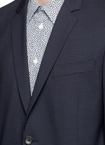 Detail View -Click To Enlarge Slim fit micro check wool blazer