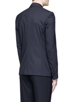 Back View -Click To Enlarge Slim fit micro check wool blazer