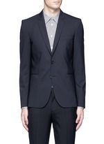 Main View -Click To Enlarge Slim fit micro check wool blazer