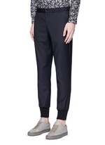 Front View -Click To Enlarge Slim fit tailored wool sweatpants