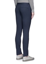 Back View -Click To Enlarge Slim fit micro check wool pants