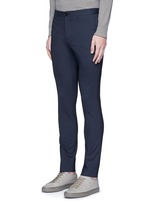 Front View -Click To Enlarge Slim fit micro check wool pants