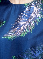 Detail View -Click To Enlarge Feather print silk twill top
