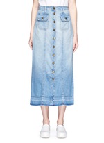 Main View -Click To Enlarge 'The Sally' raw hem button skirt