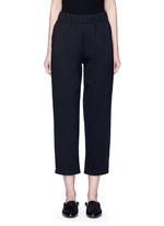 Main View -Click To Enlarge 'Leanne' elastic waist scuba jersey cropped pants