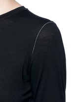 Detail View -Click To Enlarge 'Detached cuff' cotton-cashmere T-shirt