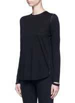 Front View -Click To Enlarge 'Detached cuff' cotton-cashmere T-shirt