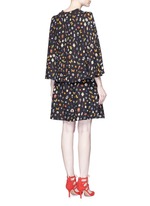 Back View -Click To Enlarge Obsession print slit sleeve cape dress