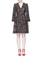 Main View -Click To Enlarge Obsession print slit sleeve cape dress