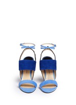 Front View -Click To Enlarge 'Xiamen' colourblock suede slingback sandals