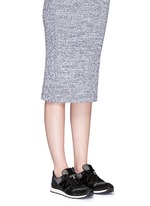 Figure View -Click To Enlarge '996' herringbone suede running sneakers