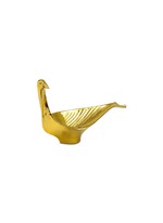 Main View -Click To Enlarge Menagerie large gold glazed ceramic bird bowl