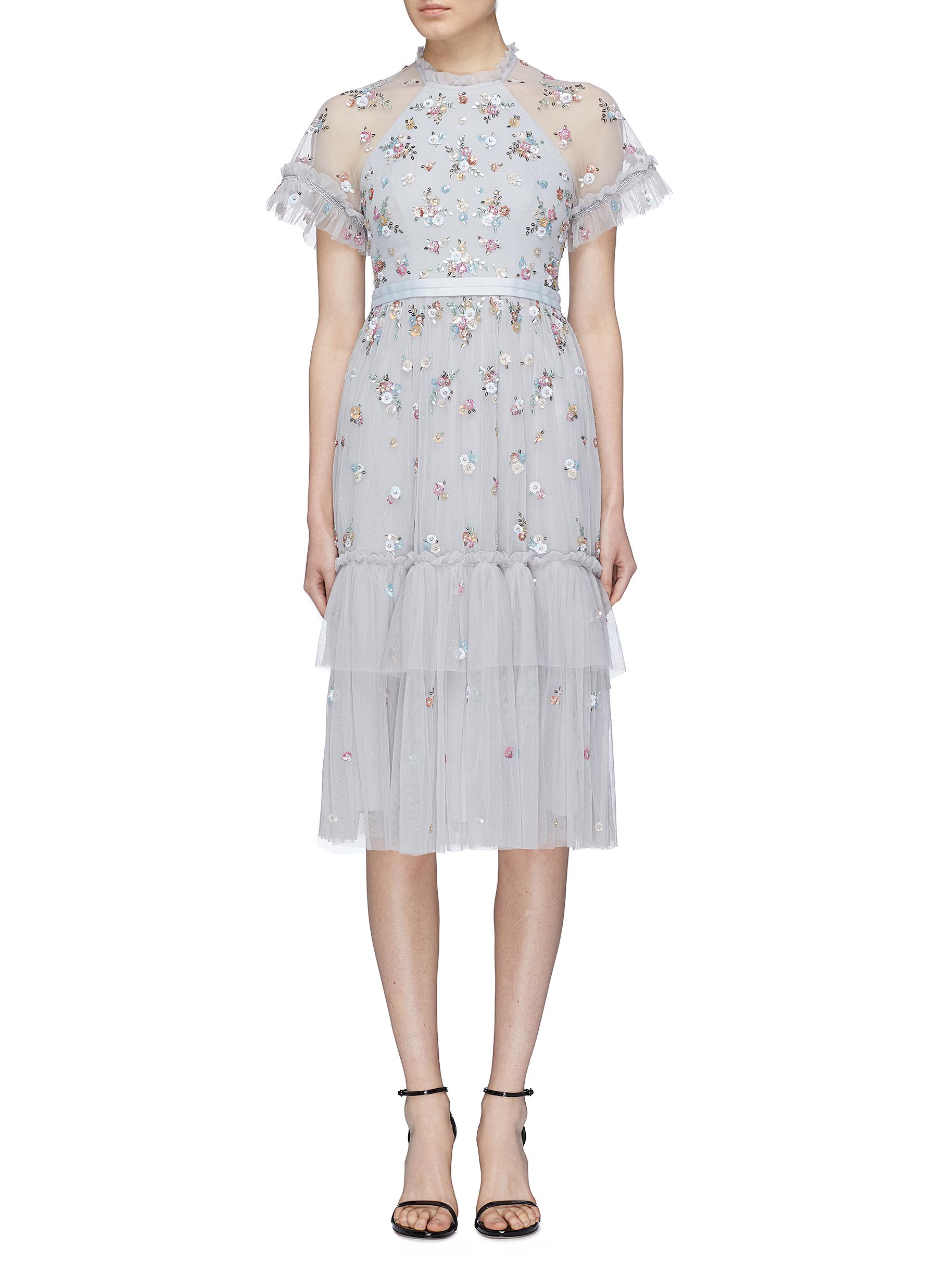 One Strap Tiered Tulle Dress