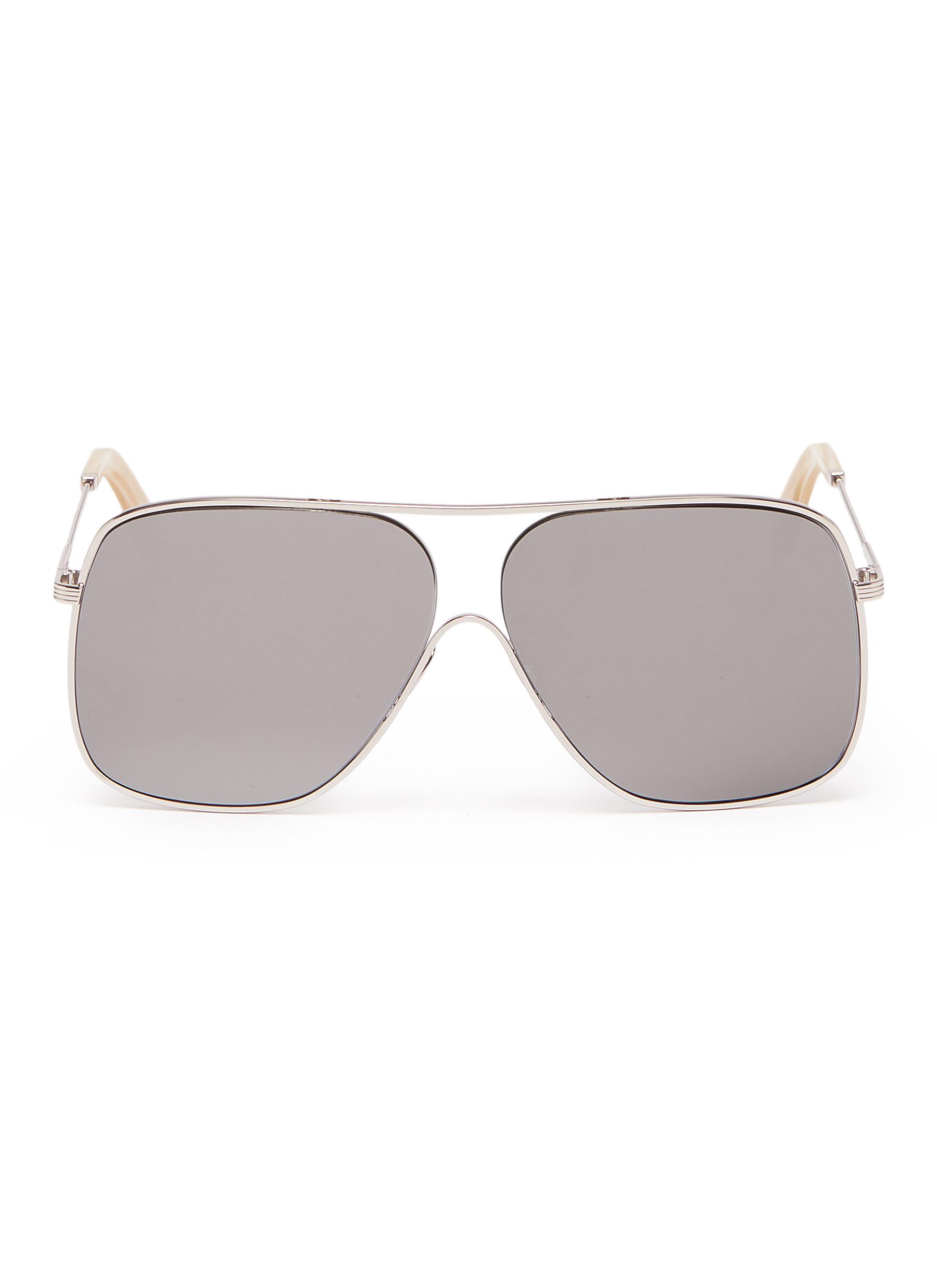 ’Loop Navigator’ metal square aviator sunglasses