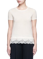 Main View -Click To Enlarge 'Lilany' lace hem short sleeve wool sweater