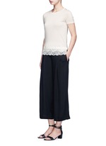 Figure View -Click To Enlarge 'Lilany' lace hem short sleeve wool sweater