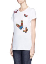 Front View -Click To Enlarge Beaded butterfly embroidery T-shirt