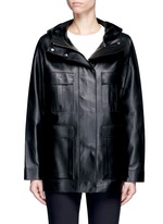 Main View -Click To Enlarge 'Dusa' hooded leather coat