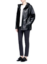 Figure View -Click To Enlarge 'Dusa' hooded leather coat