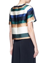 Back View -Click To Enlarge Stripe silk blend satin cropped T-shirt