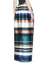 Back View -Click To Enlarge Stripe silk blend satin maxi skirt