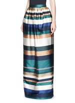 Front View -Click To Enlarge Stripe silk blend satin maxi skirt