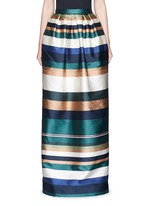Main View -Click To Enlarge Stripe silk blend satin maxi skirt