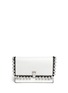 Main View - Click To Enlarge Main View - Click To Enlarge - Proenza Schouler - 'Lunch Bag' small metallic pompom crochet leather clutch