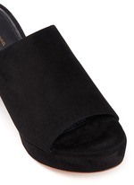Detail View -Click To Enlarge Block heel suede mules