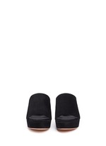 Front View -Click To Enlarge Block heel suede mules