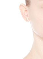 Figure View -Click To Enlarge 'Moon Phase' mismatched diamond 18k rose gold earrings