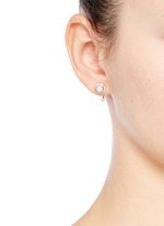 Figure View -Click To Enlarge 'Gravitation' diamond pavé opal stud earrings