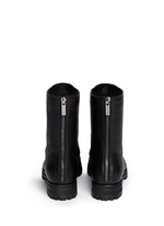 Back View -Click To Enlarge 'Hatcher' crystal toe leather combat boots
