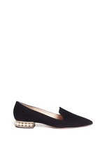 Main View -Click To Enlarge 'Casati' faux pearl heel suede loafers