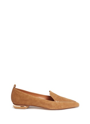 Main View - Click To Enlarge Main View - Click To Enlarge - Nicholas Kirkwood - 'Beya' metal heel suede skimmer loafers