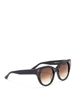 Figure View -Click To Enlarge 'Aristocracy' inset pearlescent acetate cat eye sunglasses