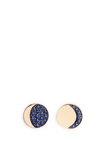 Main View -Click To Enlarge 'Moon Phase' mismatched sapphire 18k yellow gold earrings