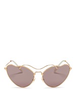 Main View -Click To Enlarge 'Scenique' metal wavy cat eye sunglasses