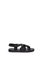 Main View -Click To Enlarge Jute midsole basketweave leather strap sandals