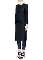 Front View -Click To Enlarge 'Maban' linen-wool biker coat