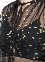 Detail View -Click To Enlarge 'Vachir' metallic thread silk organza blouse