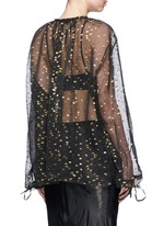 Back View -Click To Enlarge 'Vachir' metallic thread silk organza blouse