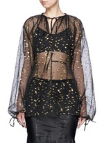 Main View -Click To Enlarge 'Vachir' metallic thread silk organza blouse