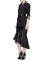 Figure View -Click To Enlarge 'Vachir' metallic thread silk organza blouse