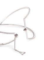 Detail View -Click To Enlarge 'Skinny Croise' diamond 18k white gold cross bracelet