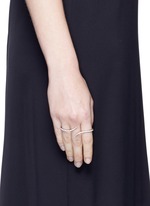 Figure View -Click To Enlarge 'Daisy' diamond 18k white gold three finger ring