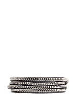 Main View -Click To Enlarge 'Capri 5 Wrap' silver chain leather bracelet