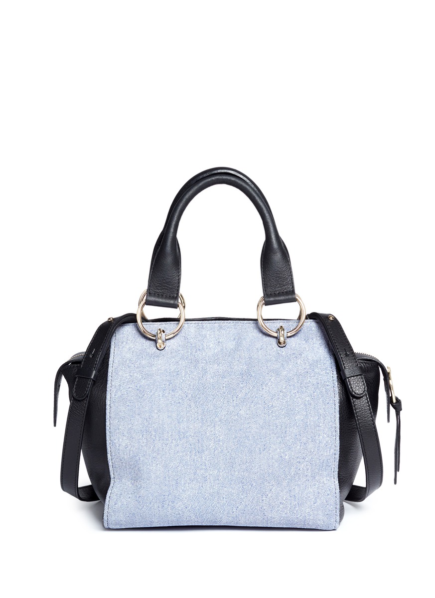 SEE BY CHLO Paige Denim Leather Crossbody Satchel